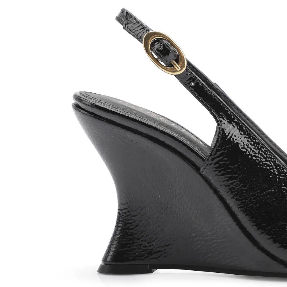 Scarpin Anabela Verniz Preto - imagem 8