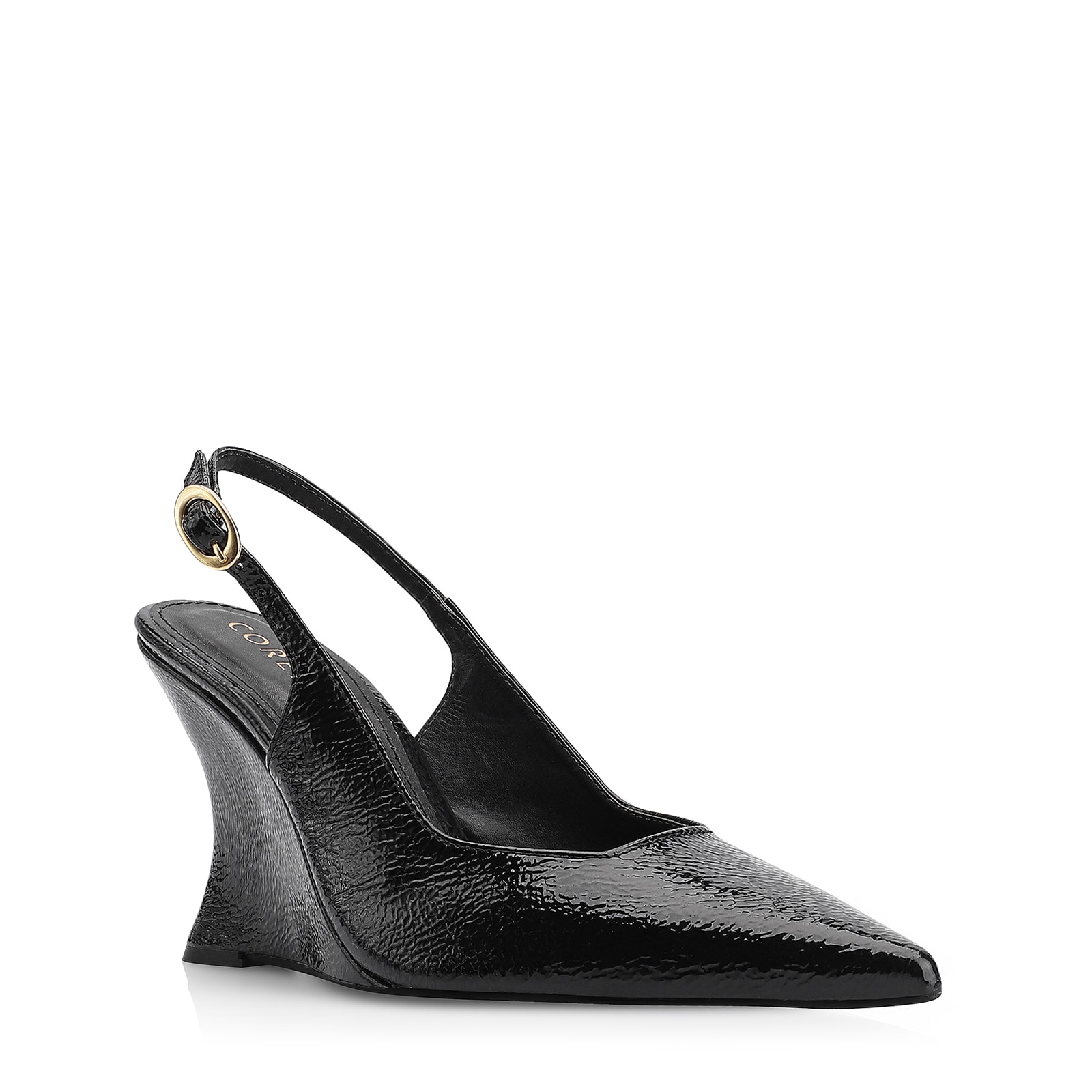 Scarpin Anabela Verniz Preto