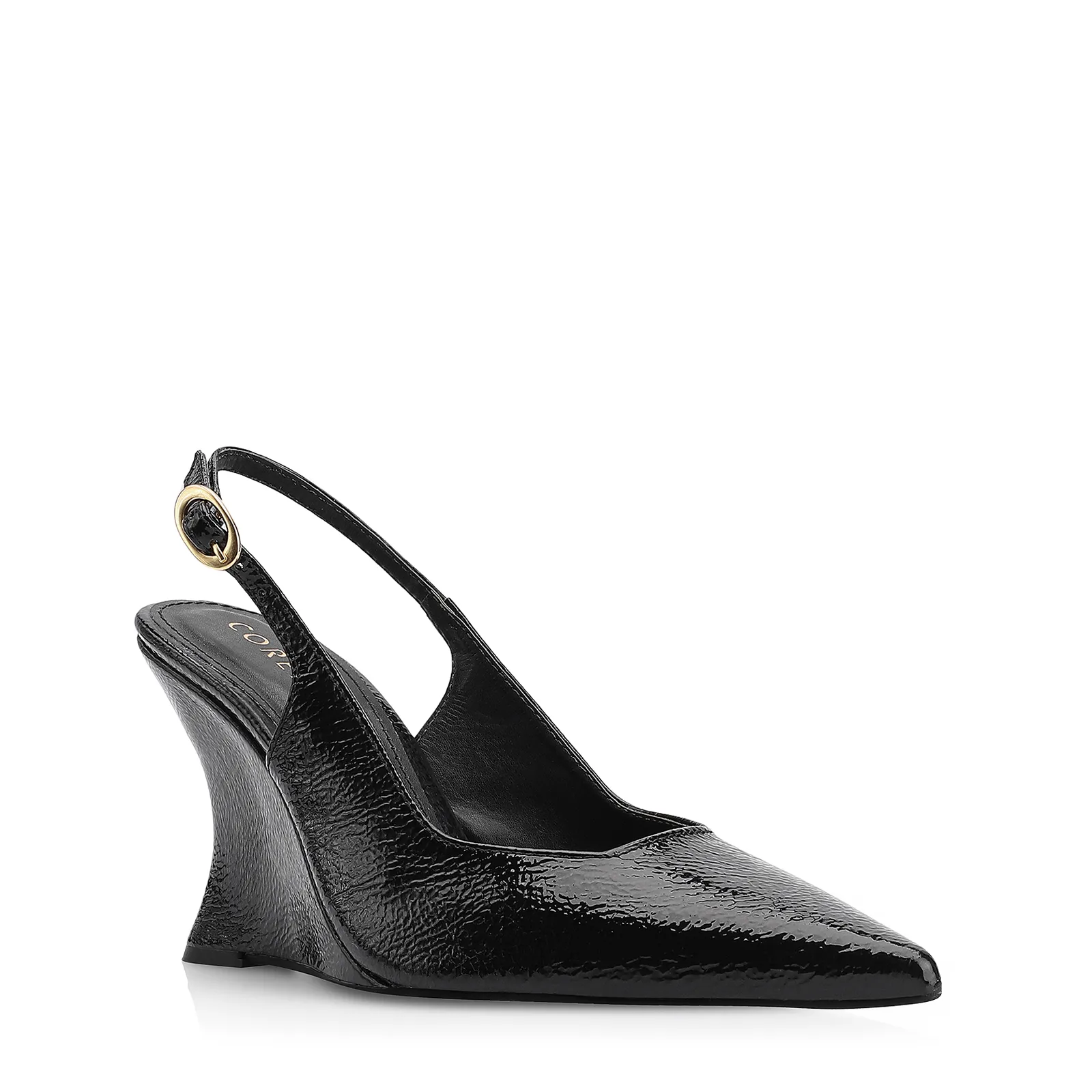 Scarpin Anabela Verniz Preto