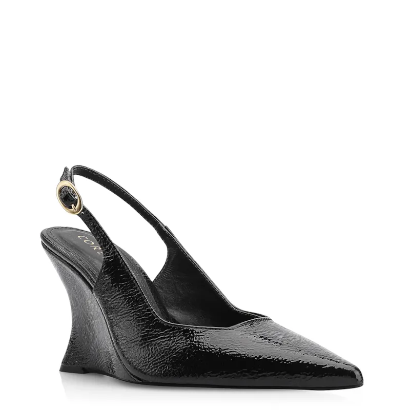 Scarpin Anabela Verniz Preto