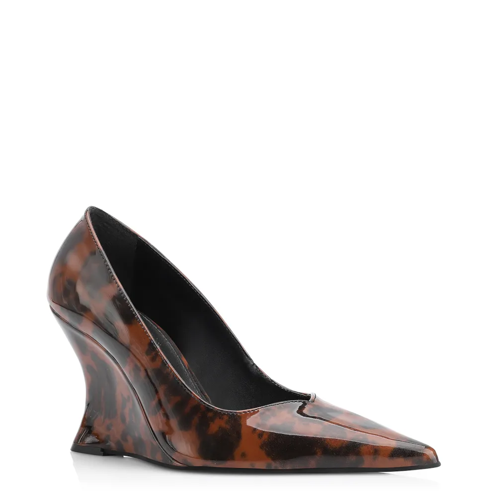 Scarpin Anabela Verniz Tartaruga
