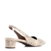 Scarpin Animal Print Salto Bloco Fino Baixo Alt Python Slingback - imagem 3