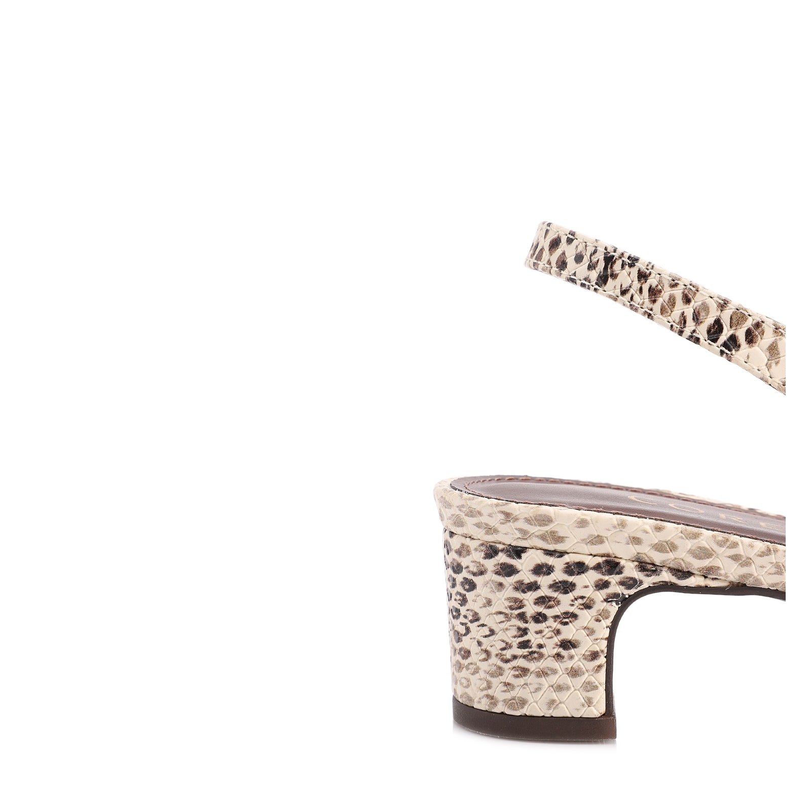 Scarpin Animal Print Salto Bloco Fino Baixo Alt Python Slingback
