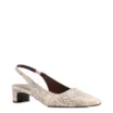 Scarpin Animal Print Salto Bloco Fino Baixo Alt Python Slingback - imagem 1