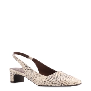 Animal print salto bloco fino baixo Alt Python Slingback