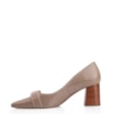 Scarpin Argola Couro Bege Rebites - imagem 4