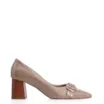Scarpin Argola Couro Bege Rebites - imagem 2