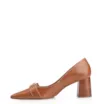 Scarpin Argola Couro Marrom Rebites - imagem 4