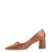 Scarpin Argola Couro Marrom Rebites - imagem 4