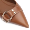 Scarpin Argola Couro Marrom Rebites - imagem 6