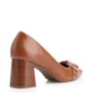 Scarpin Argola Couro Marrom Rebites - imagem 3