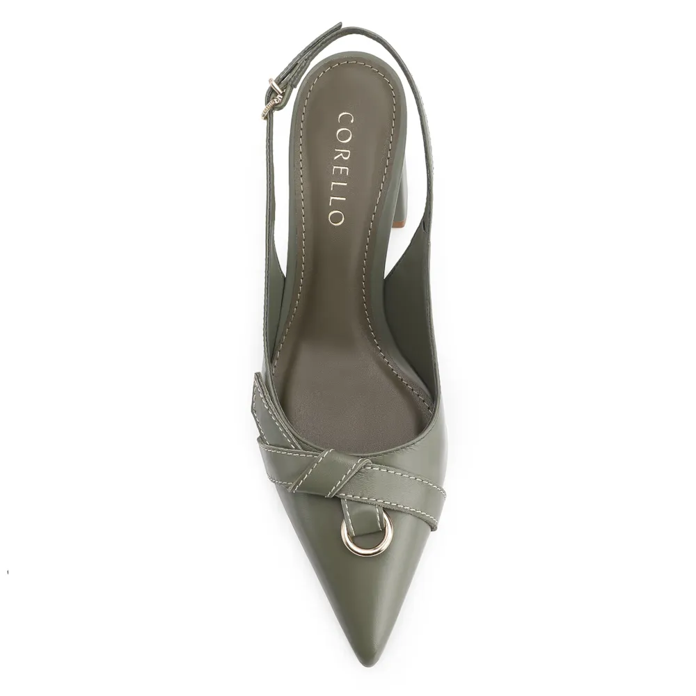 Scarpin Argola Couro Verde - imagem 5