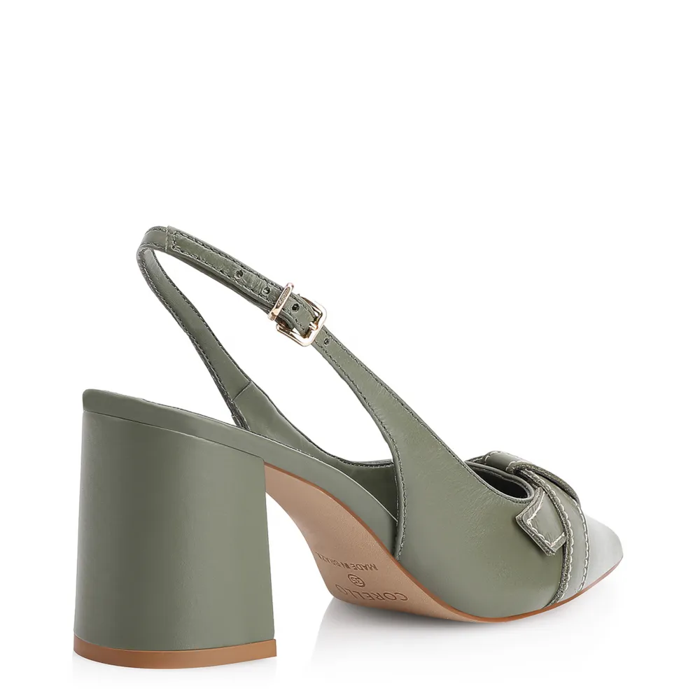 Scarpin Argola Couro Verde - imagem 3