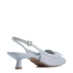 Scarpin Azul Salto Baixo Slingback Tela Alt Laço - imagem 3