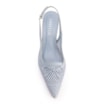 Scarpin Azul Salto Baixo Slingback Tela Alt Laço - imagem 5