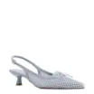 Scarpin Azul Salto Baixo Slingback Tela Alt Laço - imagem 1