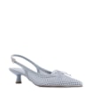 Scarpin Azul Salto Baixo Slingback Tela Alt Laço - imagem 1
