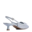 Scarpin Azul Salto Baixo Slingback Tela Alt Laço - imagem 3