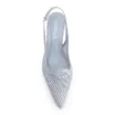 Scarpin Azul Salto Baixo Slingback Tela Alt Laço - imagem 5
