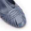 Scarpin Azul Salto Bloco Alto Couro Tira Central - imagem 6