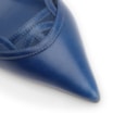 Scarpin Azul Salto Bloco  Médio Couro Bico Fino Recortes - imagem 6
