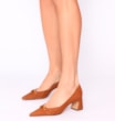 Scarpin Bambu Couro Nobuck Croco Marrom - imagem 2