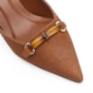 Scarpin Bambu Couro Nobuck Croco Marrom - imagem 7