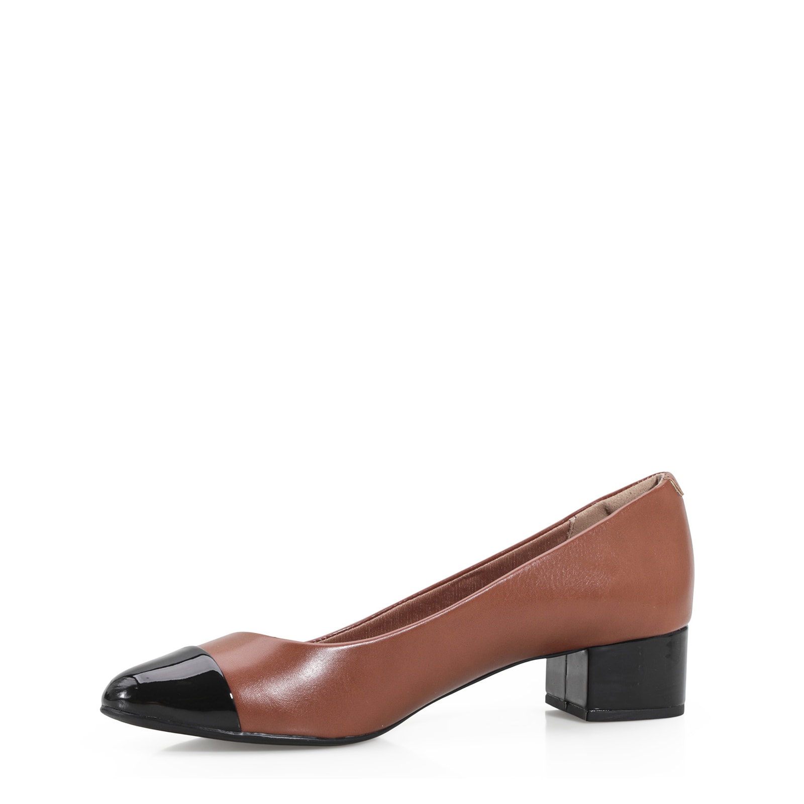 Scarpin Basic Alt Caramelo/Verniz Preto