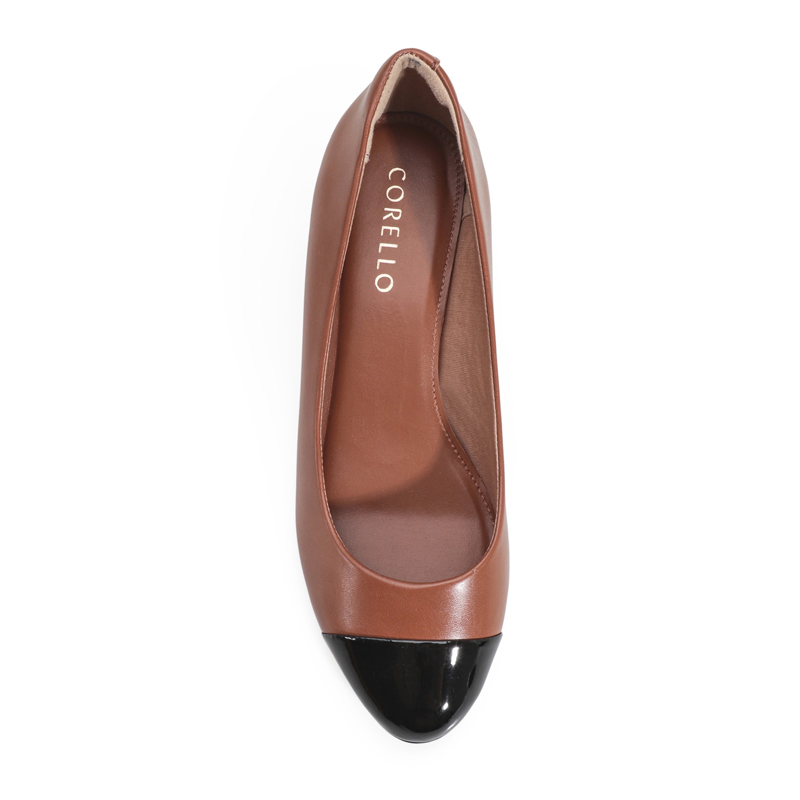 Scarpin Basic Alt Caramelo/Verniz Preto