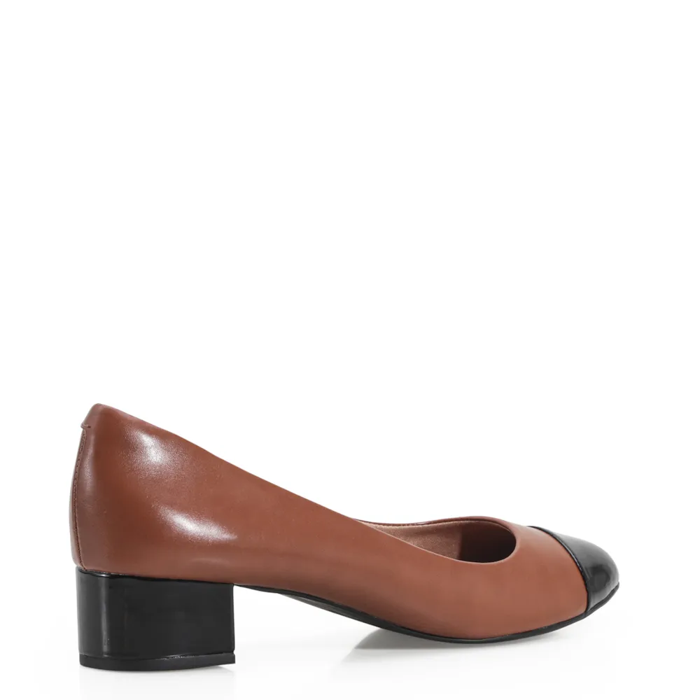 Scarpin Basic Alt Caramelo/Verniz Preto - imagem 3