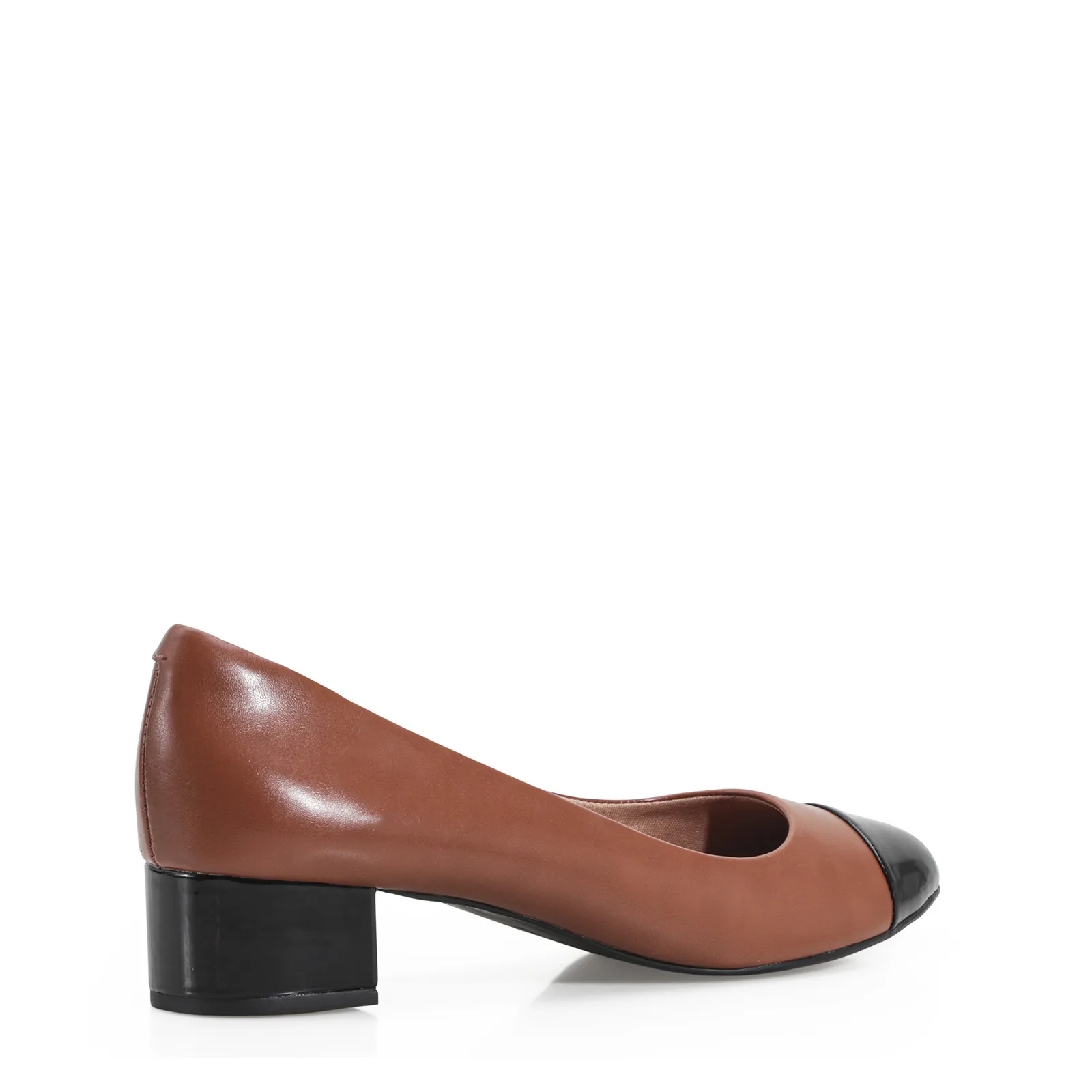 Scarpin Basic Alt Caramelo/Verniz Preto