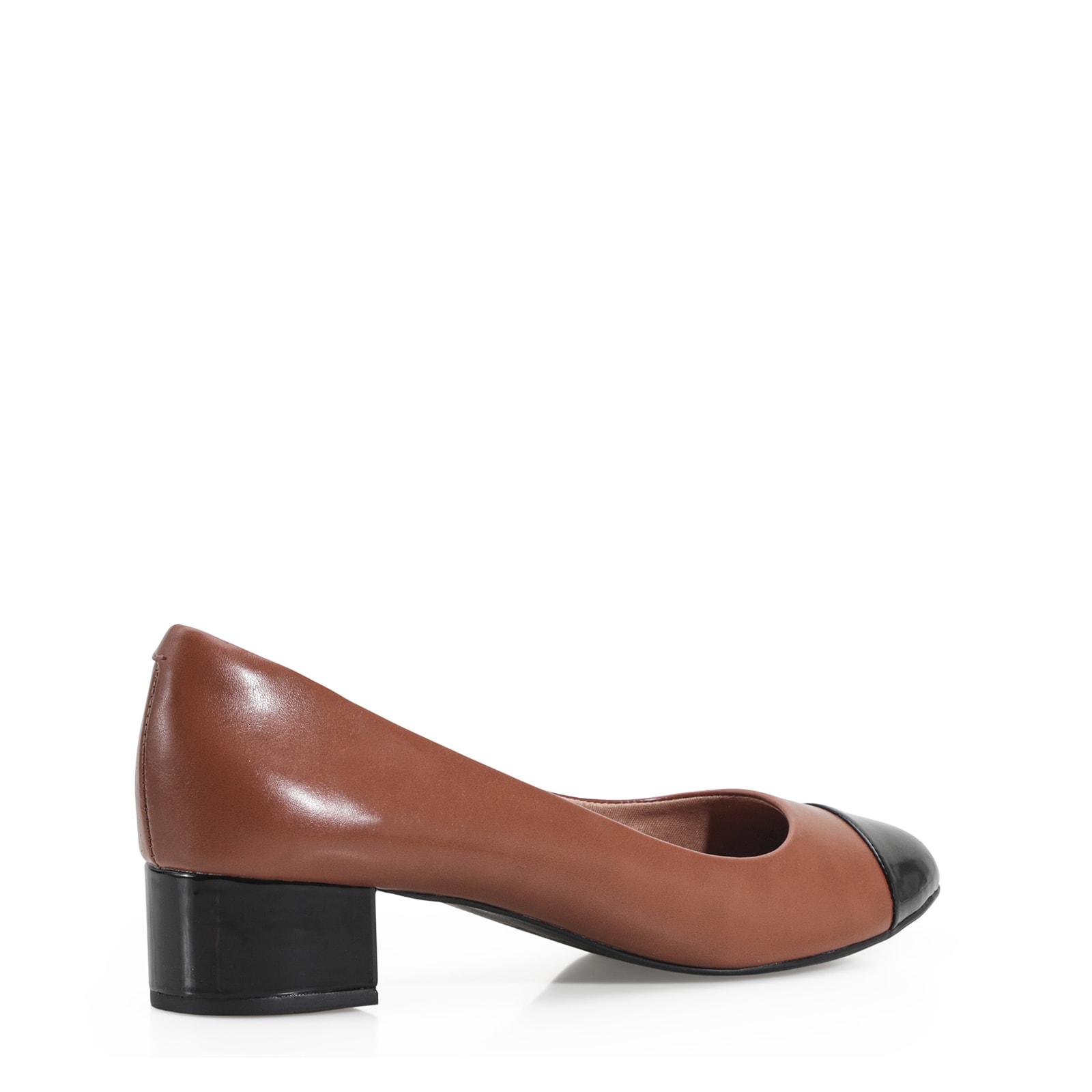 Scarpin Basic Alt Caramelo/Verniz Preto
