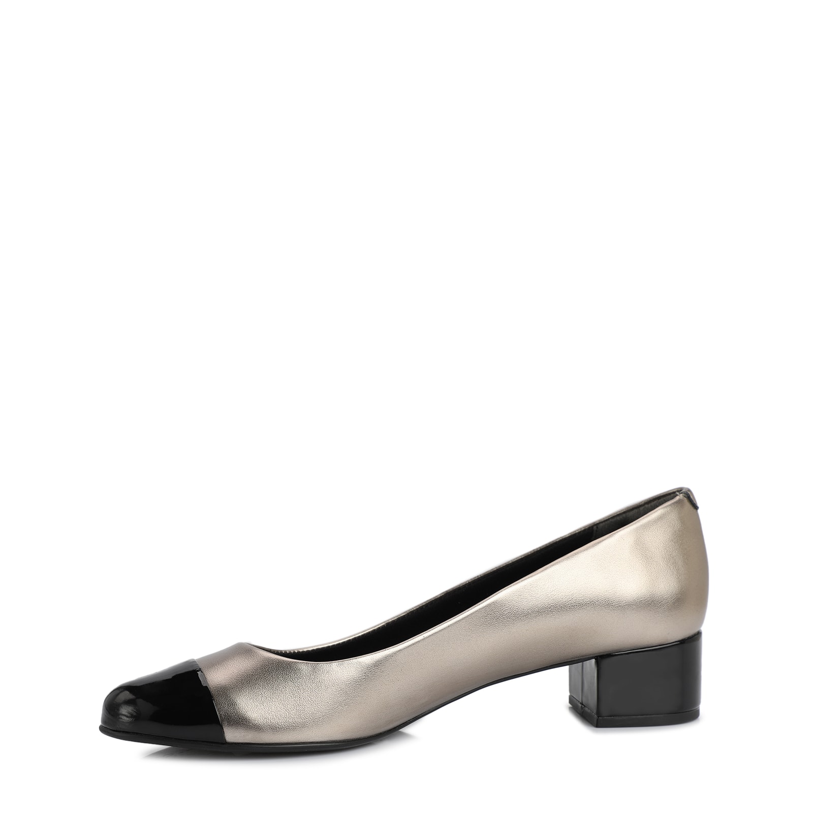 Scarpin Basic Alt Prata/Verniz Preto