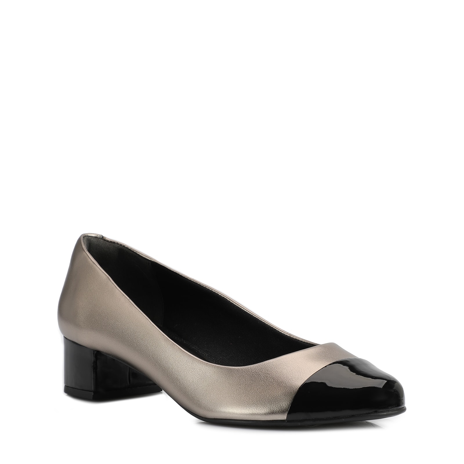 Scarpin Basic Alt Prata/Verniz Preto