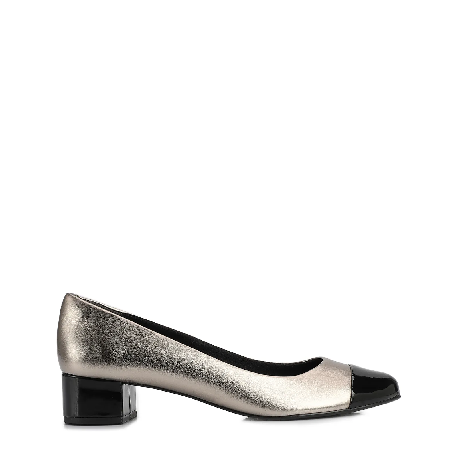 Scarpin Basic Alt Prata/Verniz Preto