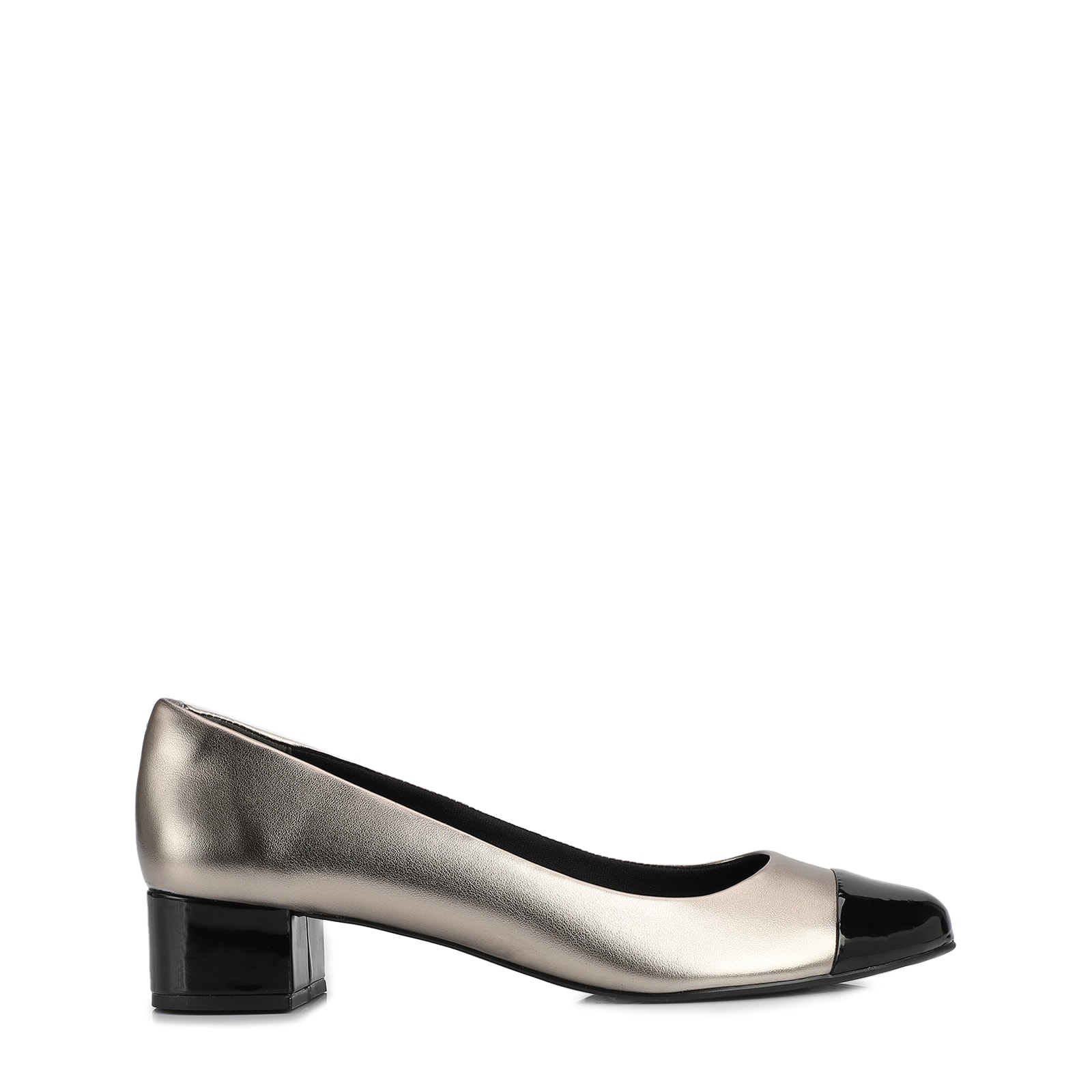 Scarpin Basic Alt Prata/Verniz Preto