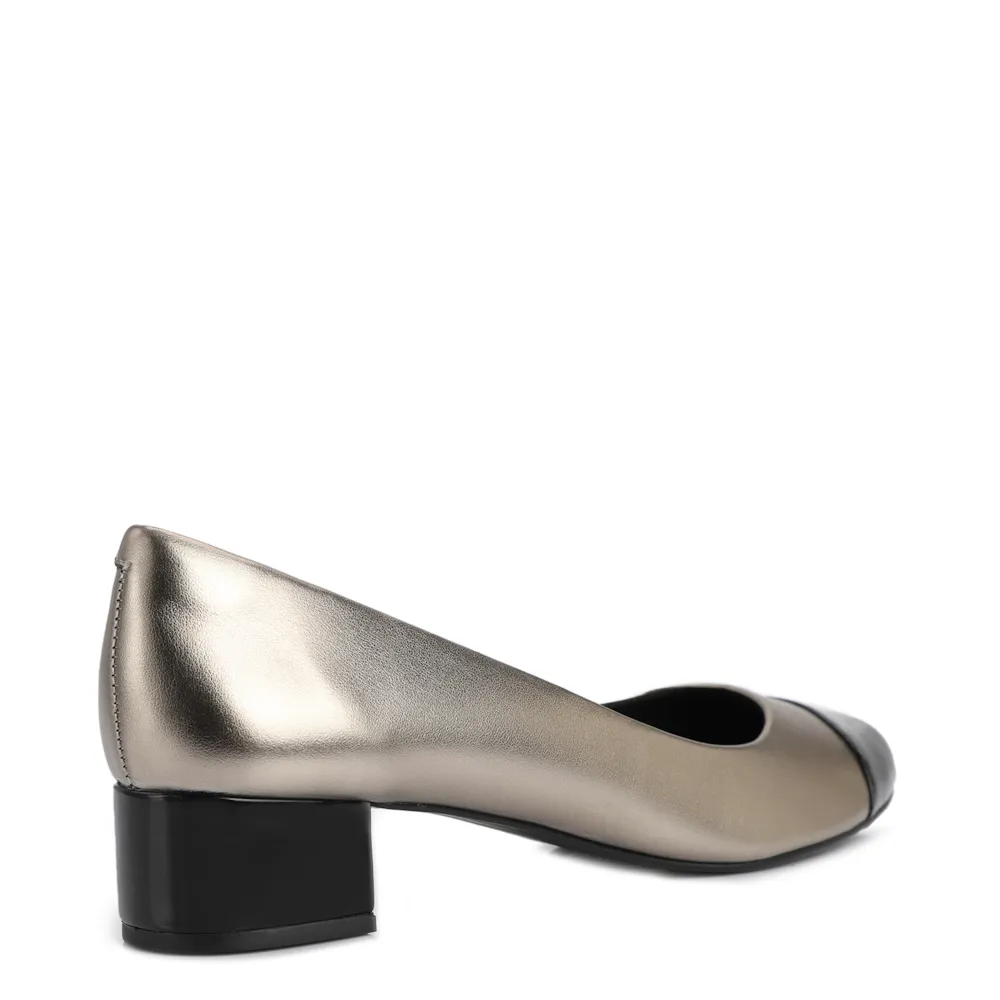 Scarpin Basic Alt Prata/Verniz Preto - imagem 3