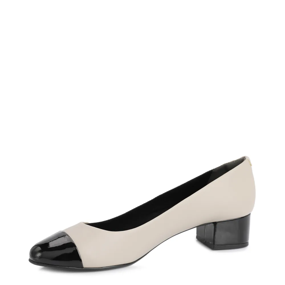 Scarpin Basic Bege/Verniz Preto - imagem 4