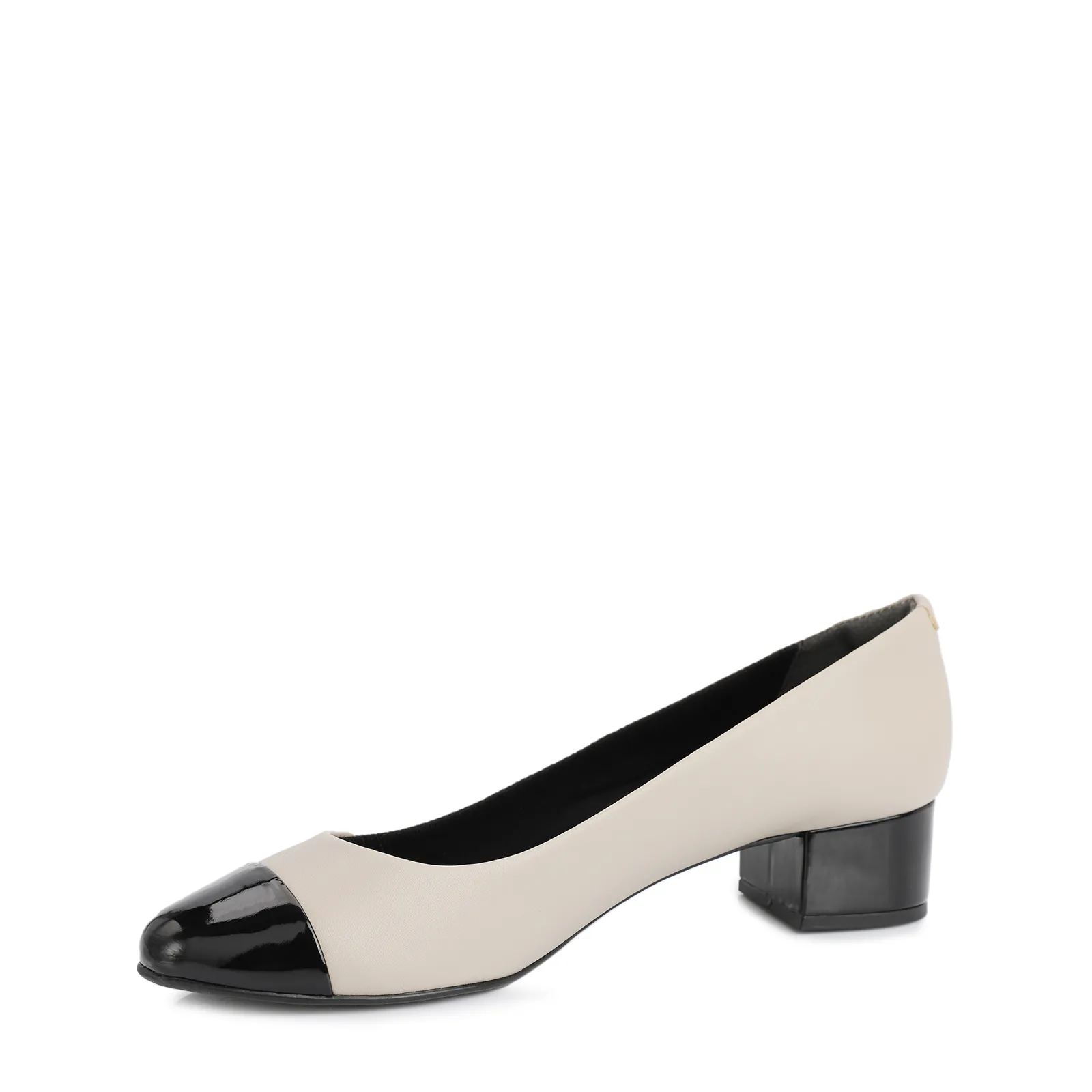 Scarpin Basic Bege/Verniz Preto