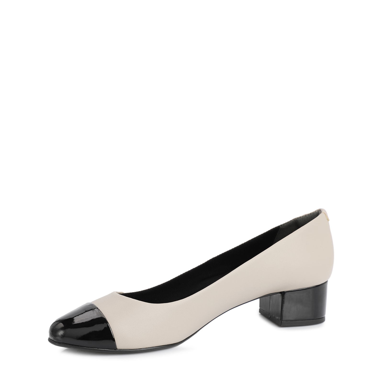 Scarpin Basic Bege/Verniz Preto