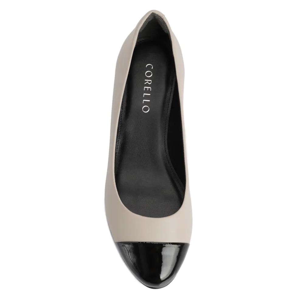 Scarpin Basic Bege/Verniz Preto - imagem 5