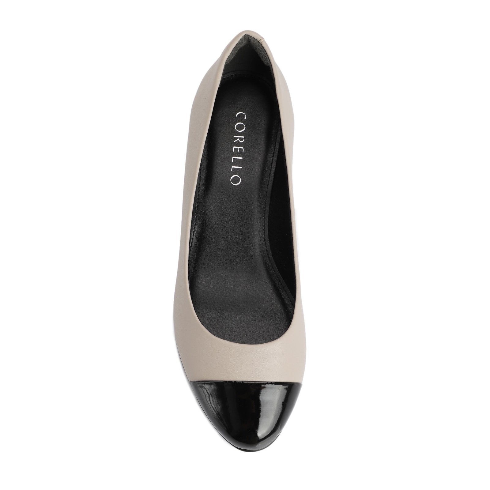Scarpin Basic Bege/Verniz Preto
