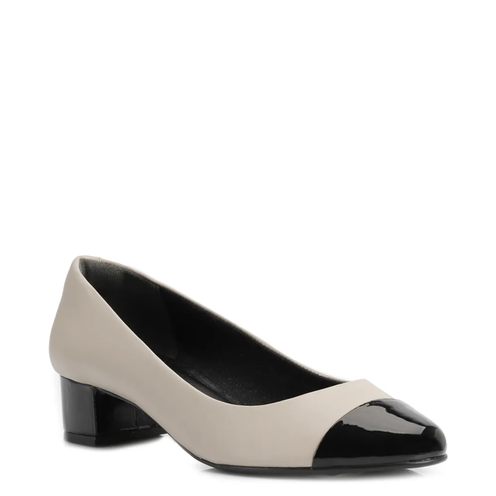 Scarpin Basic Bege/Verniz Preto