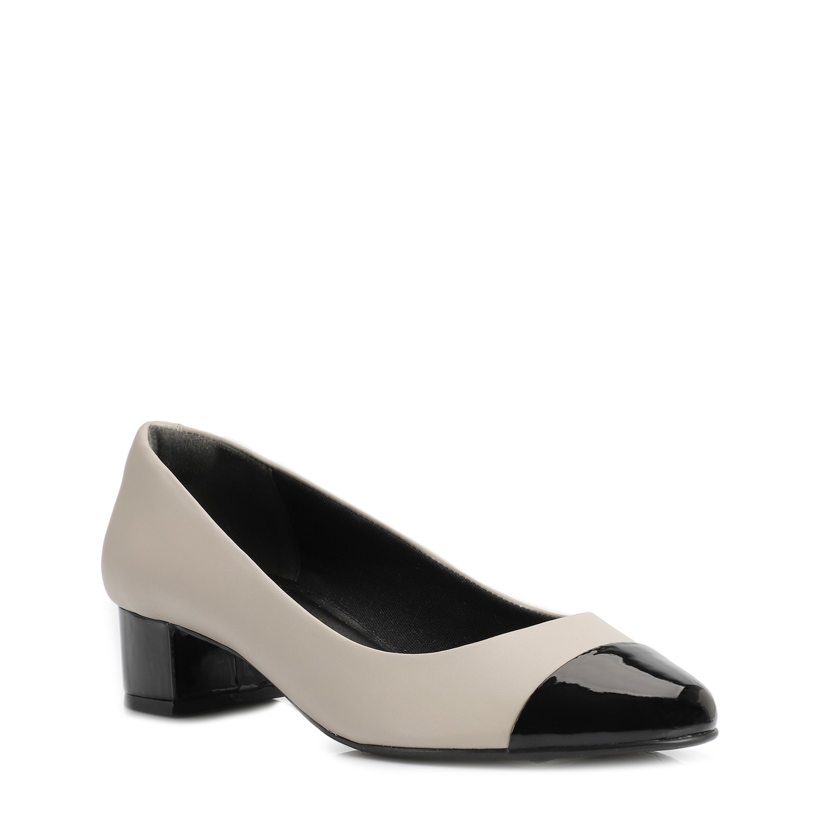 Scarpin Basic Bege/Verniz Preto