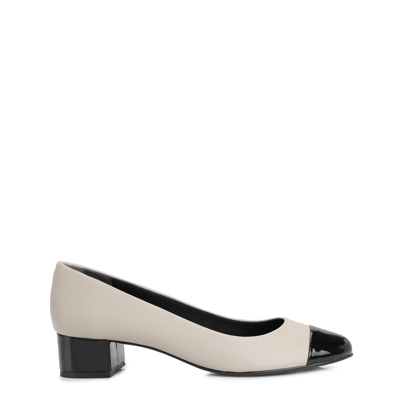 Scarpin Basic Bege/Verniz Preto
