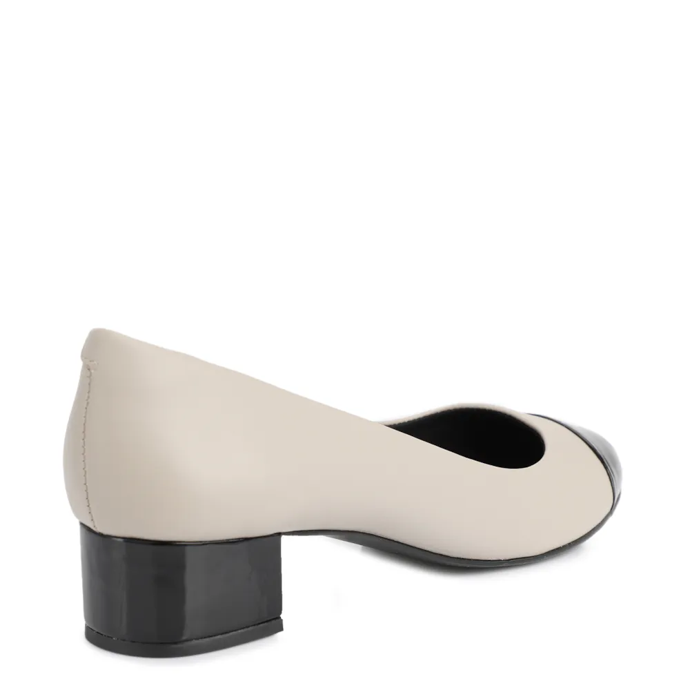 Scarpin Basic Bege/Verniz Preto - imagem 3