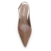Scarpin Bege Salto Baixo Fino Couro Nobuck Slingback - imagem 5
