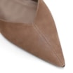 Scarpin Bege Salto Baixo Fino Couro Nobuck Slingback - imagem 6