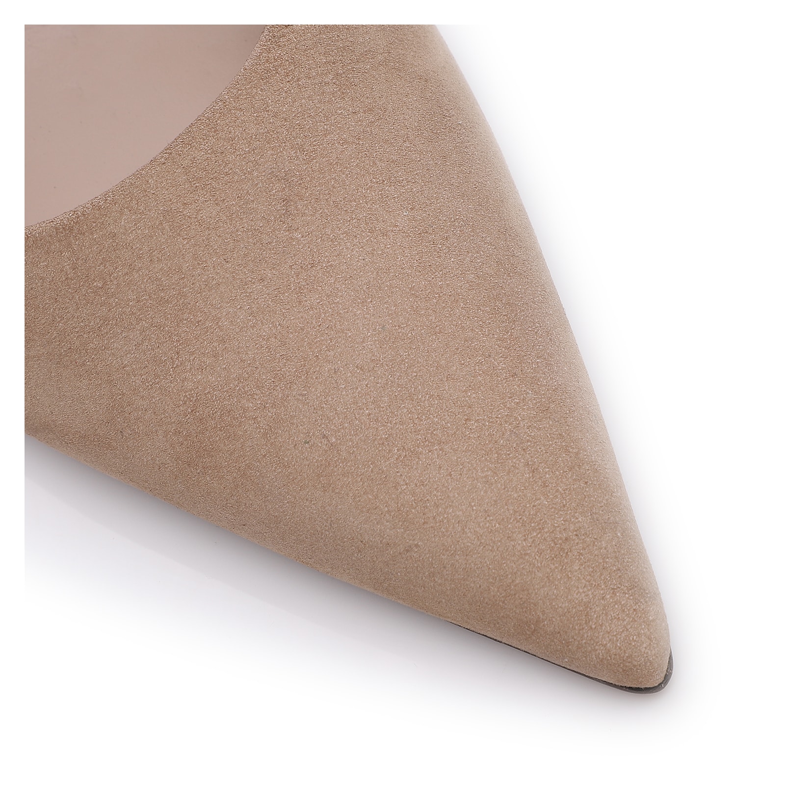 Scarpin Bege Salto Bloco Alto Couro Nobuck Slingback