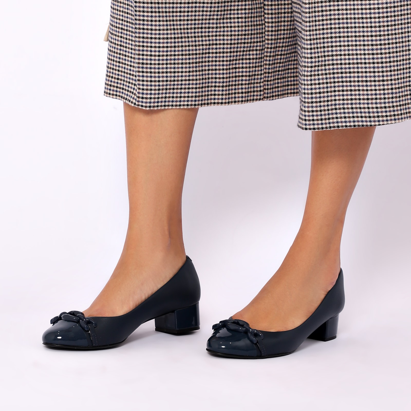 Scarpin Bridão Alt Azul /Verniz Azul